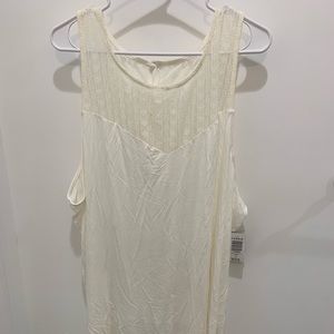 Ivory lace yoke tank top